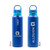 Front & Back - Vapur® Chill 20oz Insulated Water Bottle Admiral Blue with Malibu Teal Trim