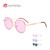 Classic Round Aviator Polarized Sunglasses w/Metal Frame