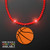 Red LED Bead Necklace with Basketball Medallion - Domestic Imprint