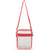 Clear/Red Blank - Clear Transparent PVC Crossbody Stadium Bag (8.7"x6.3"x2.4")