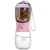 Pink - 10 oz Pet Water Bottle with Food Container
