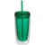 Green Blank - 16 Oz. Double Wall Acrylic Tumblers W/Straw