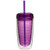 Purple Blank - 16 Oz. Double Wall Acrylic Tumblers W/Straw