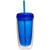 Blue Blank - 16 Oz. Double Wall Acrylic Tumblers W/Straw