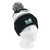 1097 BLK Propped Embroidery - Two-tone Knit Pom Beanie With Cuff