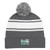 1097 GRA Embroidery - Two-tone Knit Pom Beanie With Cuff