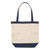 Natural Beige/Navy Blue Blank - 10 Oz. Cotton Canvas Tote Bag - 14 1/2" x 15 1/2"
