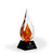 Glimmer Flame Art Glass Award - Black Pyramid Base