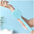 Silicone Square Scrubber for Shower Dual Sides Body Scrubber Exfoliator with Long Handle