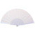 White - Folding Fabric Fan w/ Plastic Handle