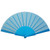 Light Blue - Folding Fabric Fan w/ Plastic Handle