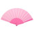 Pink - Folding Fabric Fan w/ Plastic Handle