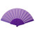 Purple - Folding Fabric Fan w/ Plastic Handle