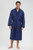 Navy Blue BLank - The Peached Microfiber/Plush Lined Shawl Robe w/Piping