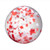 16" Red & White Confetti Filled Round Clear Beach Ball