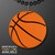 Basketball Medallions on Black Beads Necklace (NON-Light Up)