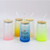 Full Color Imprint Gradient Frosted Glass Tumbler Or Mason Jar 16 OZ With Straw & Bamboo Lid
