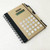 small spiral notebook Calculator with pen