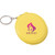 Yellow Logo - Round Leather Double Sided Makeup Mirror With Keychain
