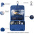 Water-resistant Multi Toiletry Polyester Hanging Cosmetic Bag Dry Wet Separation 9"x3 1/3"x7"