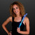 Custom Blue Flashing Stick Wand w/ Blue Sparkle Fibers - Domestic Print
