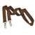Brown - 3/4" Custom Open Ended Polyester Lanyard w/ Badge Holder