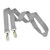 Gray - 3/4" Custom Open Ended Polyester Lanyard w/ Badge Holder