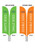 Green, Orange Logo - 12' Blade Wing Flag KIT/Single Reverse Print
