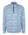 Indigo - Cutter & Buck Traverse Camo Print Stretch Quarter Zip Mens Pullover