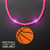 Pink LED Bead Necklace with Basketball Medallion - Domestic Imprint