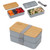 Gray/Bamboo Brown Blank - Double Decker Lunch Box with FSC® Bamboo Lid & Utensils