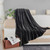 Black - Super Soft Cozy Flannel Velvet Throw Blanket
