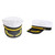 Black - Classic White Captain-Style Costume Hat