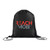 Black - 210D Polyester Drawstring Gym & Sports Travel Backpack