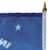 Back Close up Pole - 8"x 12" Single Reverse Polyester Stick Flags