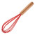 Red - Silicone Whisk With Wooden Handle