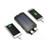 Black - 10000mAh Water-Proof Solar Panel Power Bank w/Compass