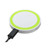 White/Green - Round Customizd Promotional Smartphone QI Wireless Charger 5W