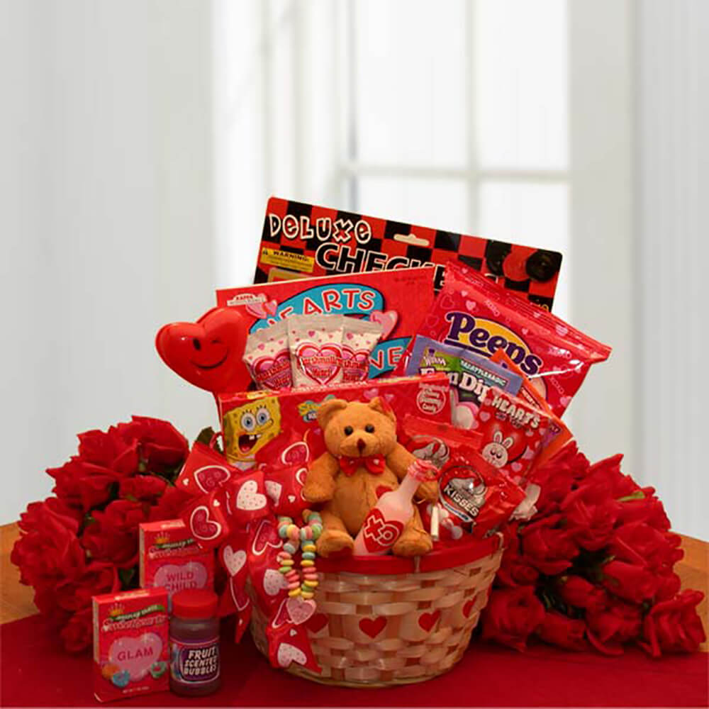 Never Forget Me Valentines Basket - Gift Baskets for Delivery
