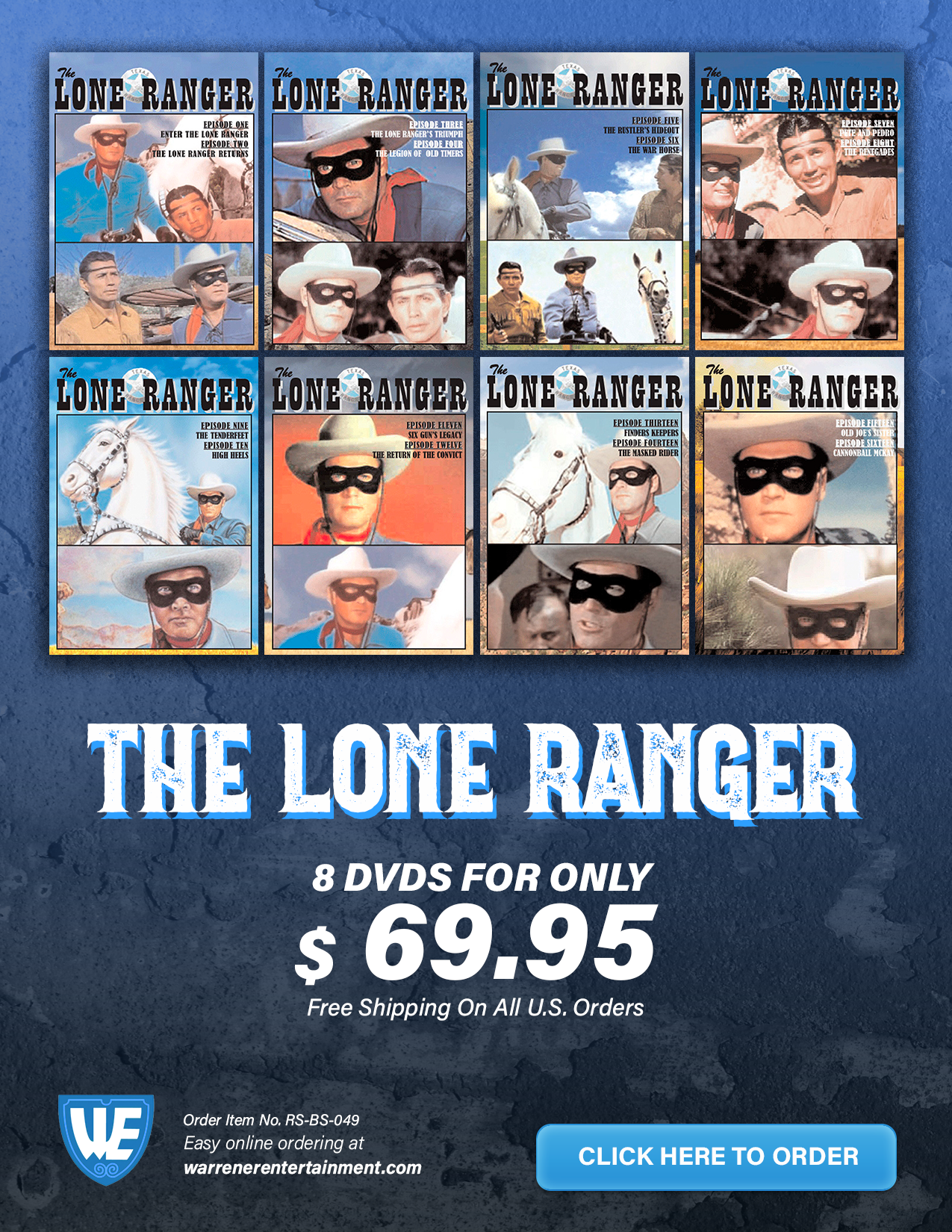The Lone Ranger Box Set ( 8 DVDs ) - Warrener Entertainment