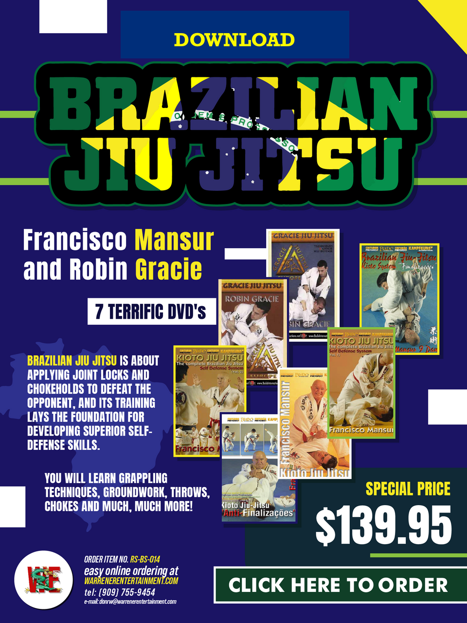 Brazilian Jiu Jitsu Box Set ( 7 DVDs )DOWNLOAD Warrener Entertainment