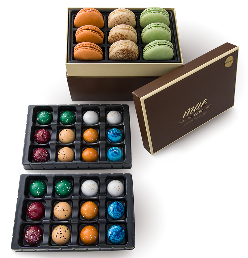 Holiday Combo Gift | Gift Set of Chocolate Bonbon & French Macarons