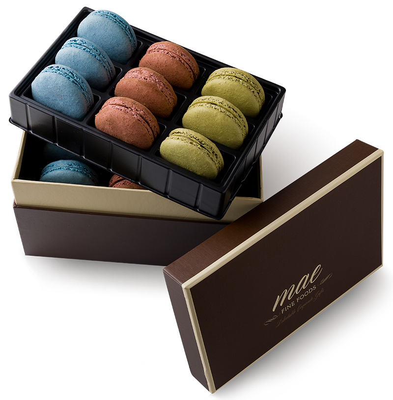 Gift Basket French Macarons & Gourmet Chocolate Bonbons