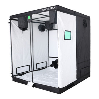 BudBox Grow Tents have been, and remain, the most trusted name in the indoor grow tent market since its inception 15 years ago! They’ve been in the industry for over 15 years for a reason! BudBox continues to manufacture and supply high quality, tried, tested & trusted grow tents to both the professional & hobbyist grower.
As concept developers, Bud Box Grow Tents has continued to upgrade, improve and re-style Bud Box Grow Tents in line with the feedback they have received from customers and in line with their philosophy to constantly strive for perfection. The Bud Box Pro Grow Tents range combines and amalgamates all the very best ideas, concepts & raw materials into one fantastic, strong, light proof growing environment.
Maintaining a proper growing environment is crucial for a successful, high-yielding grow. Indoor growing tents provide a convenient way to isolate your growing area so you can maintain proper temperature, humidity, light and odor containment while keeping out dust and insects. BudBox grow tents are the newest, highest-quality, sturdiest tents we've used- and over many years of indoor growing, we've tried them all! Featuring the first white interior we have seen, easy assembly, easy access, sturdy frames to hold lights, filters and fans, the BudBox tents are the best way to create a self-contained environment for your indoor garden and maximize yields. A gorilla could hang from these grow tents!


Pro White material offers class leading PAR results
- ALL sizes available in either Pro White or Silver
- Strong, black powder-coated frames in 16mm & 25mm tempered rolled steel
- All metal push & click corner connectors
- Quick lock, push & click pole assembly
- Oversized vents
- Green viewing window
- Inspection doors – (from XL up)
- Ground level irrigation ports – (from XL up)
- Strong door clips & branded, high quality zips
