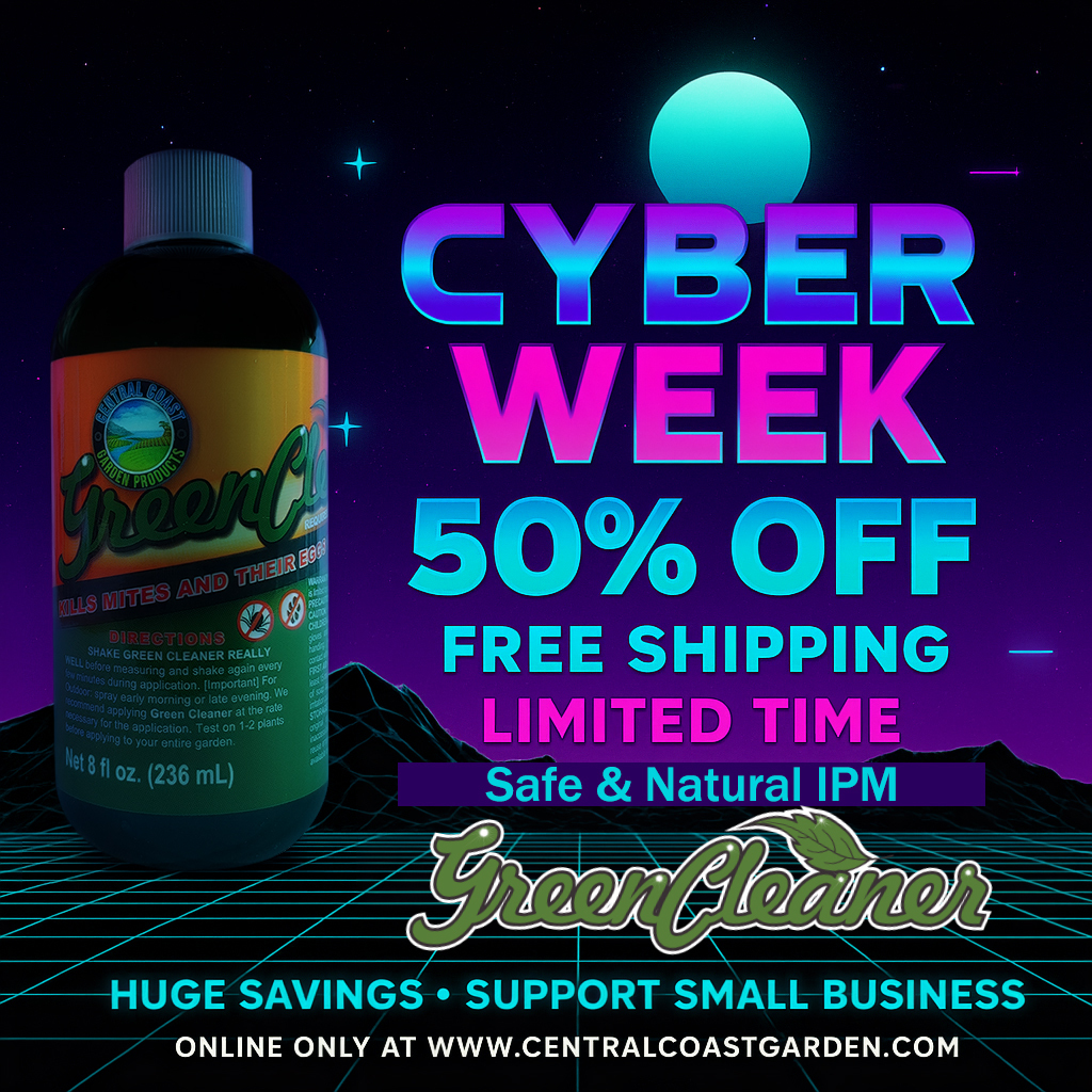 Usage in Greenhouse: "Green Cleaner safe and natural insecticide applied in greenhouse for organic IPM against thrips and broad mites