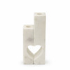 Amar Marble Love Pillar Candleholders - Set of 2