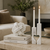 Amar Marble Love Pillar Candleholders - Set of 2
