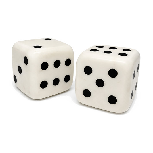 Dados Marmol Deco White Marble Dice - Set of 2