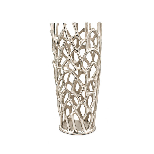 Rama Twigs Barrel Small Table Vase - Silver