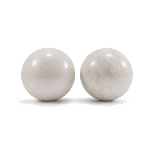 Bola Marmol 3" White Marble Sphere - Set of 2